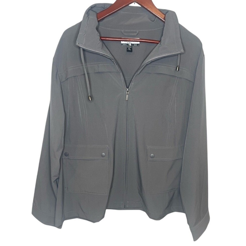 Magellans Travel Gear Womens XXL Gray Full Zip Lightweight Utility Jacket